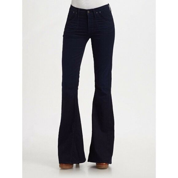 NEW CITIZENS OF HUMANITY ANGIE SUPER FLARE JEANS IN MIDNIGHT - Picture 3 of 3